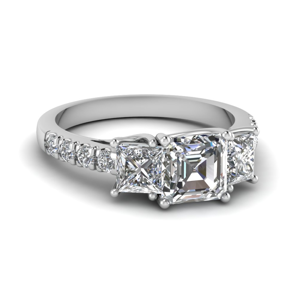 1 Ct. Diamond Trellis 3 Stone Ring